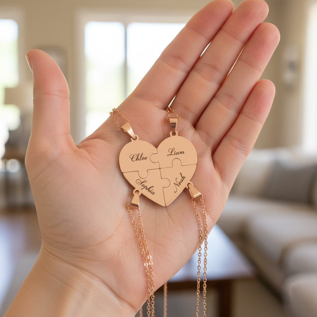 Collier Puzzle Famille Personnalisé